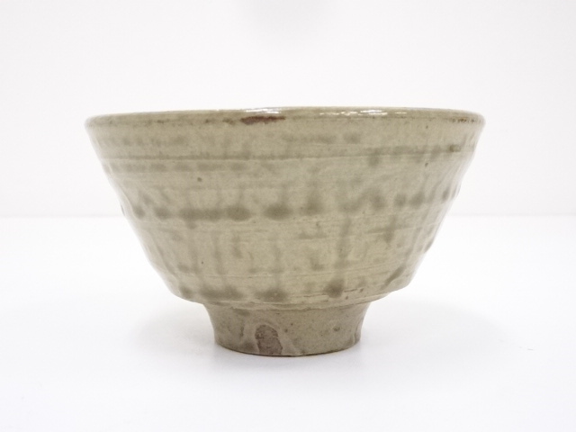 灰釉 筒茶碗 茶道具 古道具 アンティーク 茶碗 茶道具 筒茶碗（つつちゃわん） 筒茶碗 松灰釉 猫柳 山岡 善高 | 千年